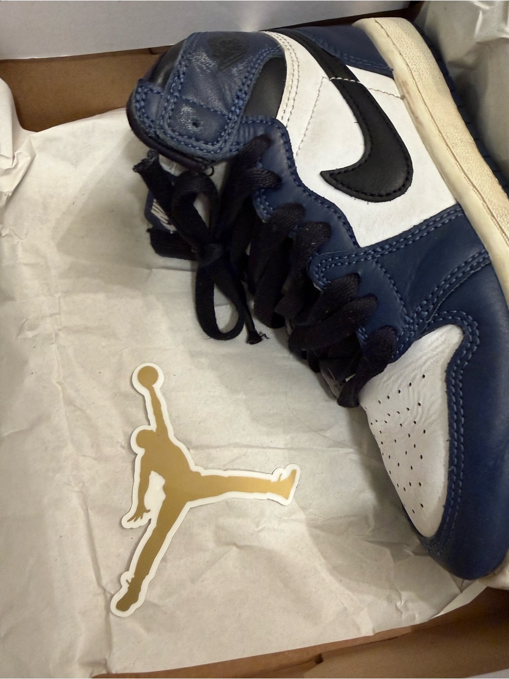 JORDAN 1 Retro High OG ‘Midnight Navy’ Sneakers sz 2 - Picture 8 of 9